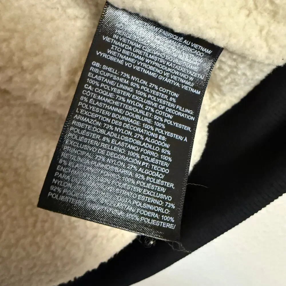 The North Face Black Cuchillo Insulated Fleece Lined Quilted Full Zip Hoodie M